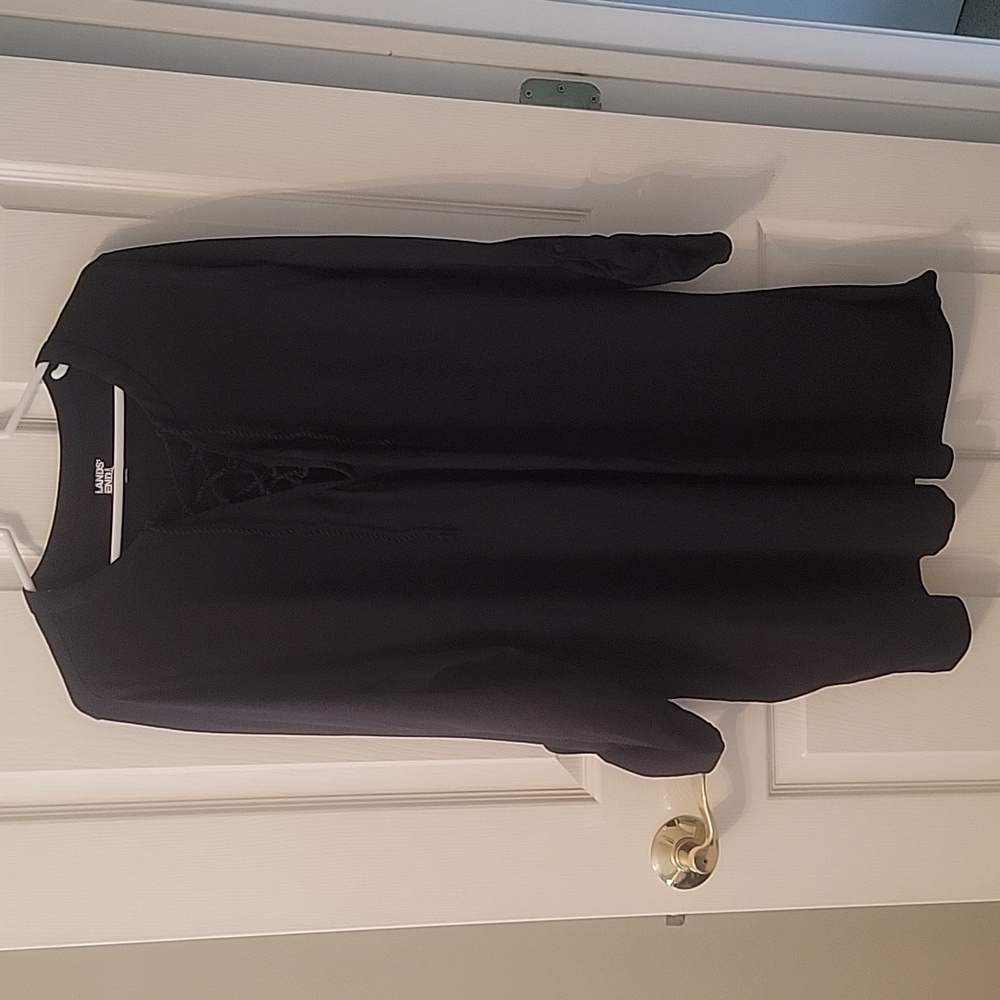 Lands' End Women's Cotton Jersey Long Sleeve Swim Cover-up Dress Size 1X